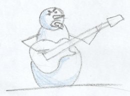 All crayon snowman